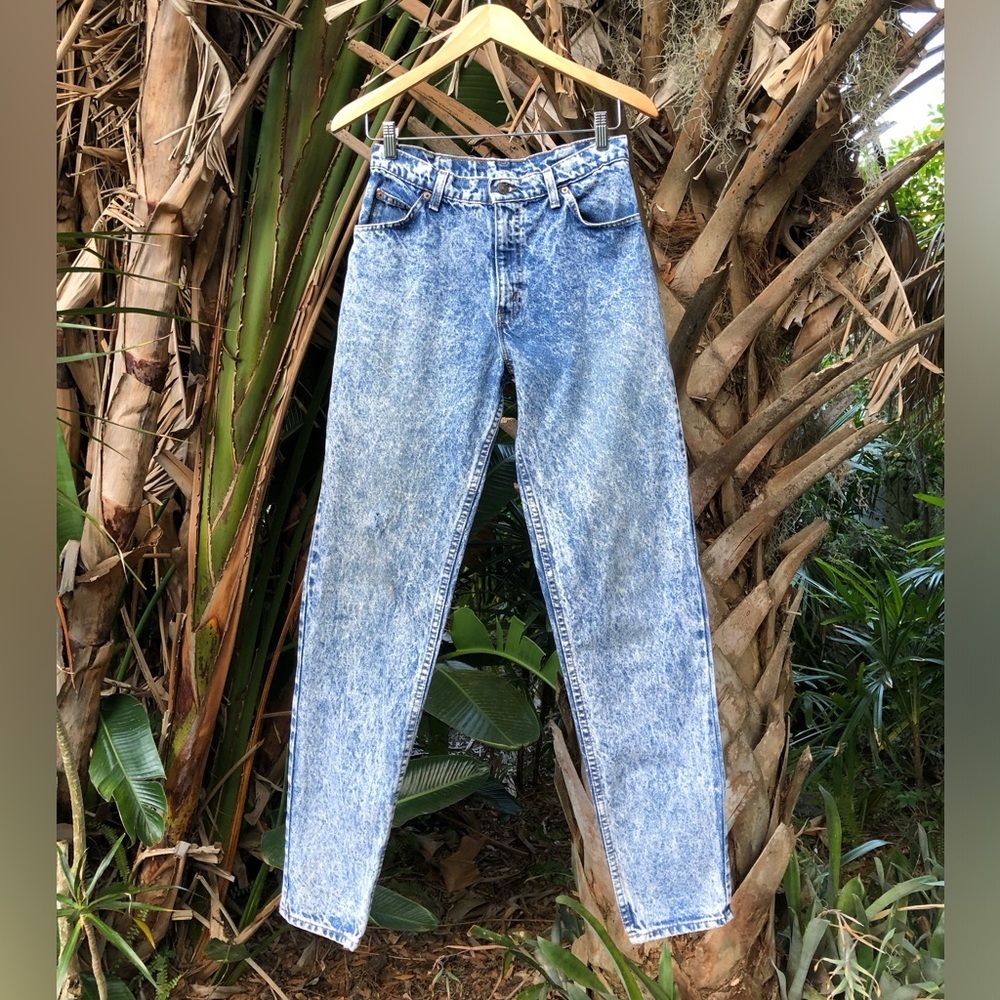 Levi's 550 Orange Tab Vintage 80's USA Made Acid Wash Denim Jeans 28x33 - Picture 6 of 17